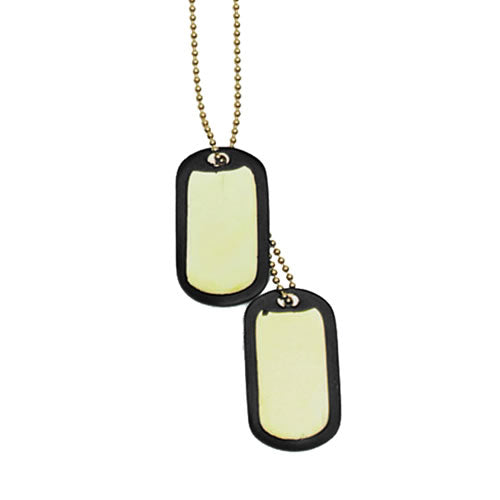 Mil-Tec dog-tags medagliette per cani dorate con catena e silenziatore