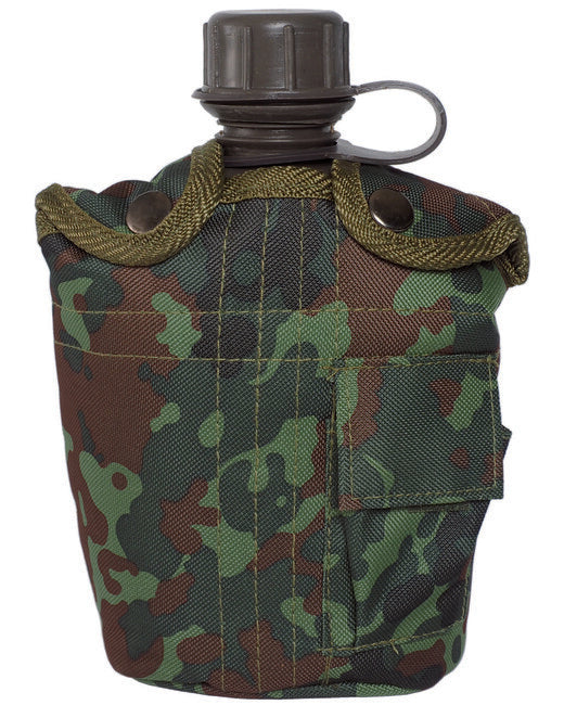 Mil-Tec Field bottle US Import 1l con confezione flecktarn