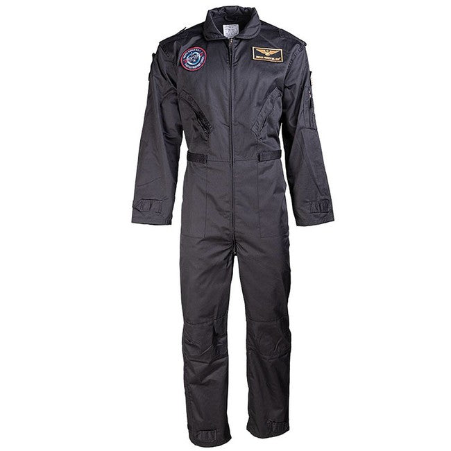 Mil-Tec FLight tuta da bambino con toppe, nera