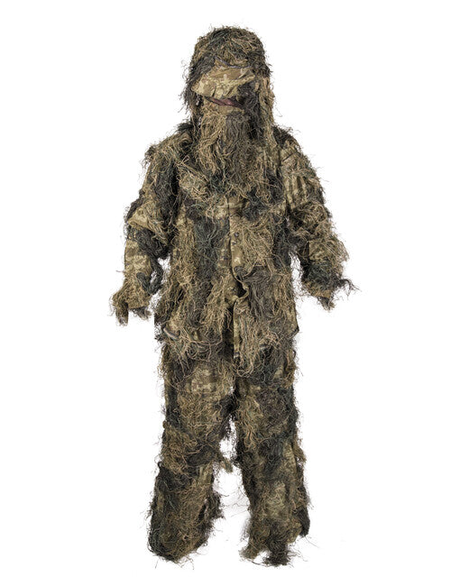 Mil-Tec Ghillie suit con trattamento antincendio 4 pezzi, Woodland