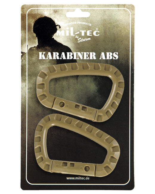 Mil-Tec moschettone in abs (2 pezzi/blister) Coyote
