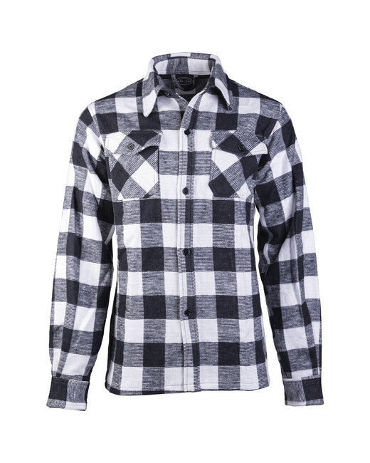 Mil-Tec Lumberjack camicia button-down, bianca nera