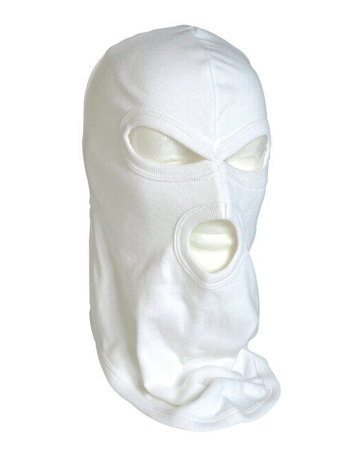 Mil-Tec Cotton cappuccio con 3 fori, Bianco