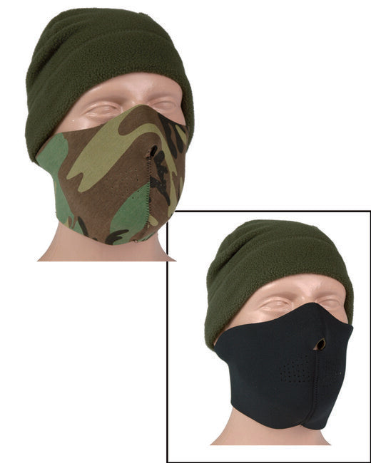 Mil-Tec Maschera (semimaschera) in Neoprene 3 mm, nero-Woodland