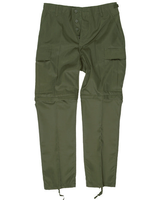 Mil-Tec Pantaloni BDU Zip-Off pantaloni con cerniera, oliva