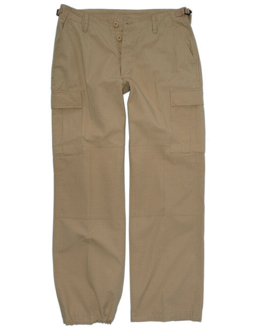 Mil-Tec Pantaloni BDU rip-stop da donna prelavati, kaki