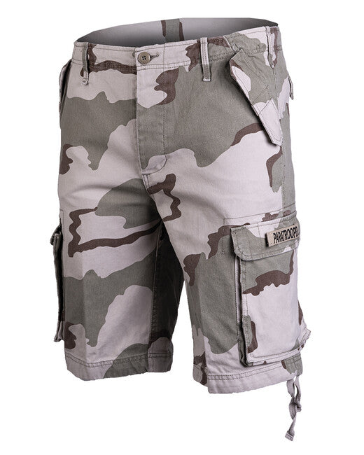 Mil-Tec Pantaloni corti ParaTrooper prelavati, Deserto