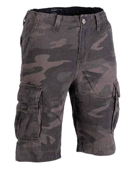 Mil-Tec Vintage pantalone corto in cotone prelavato mimetico scuro