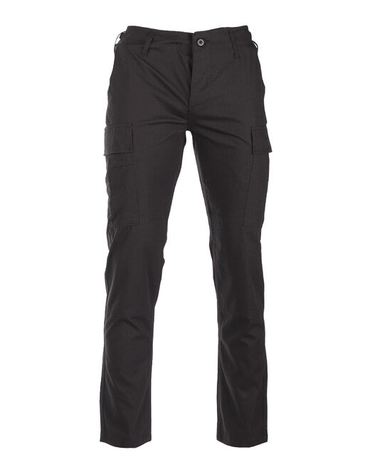 Mil-Tec US BDU SLIM FIT pantaloni da Campo rip-stop, neri