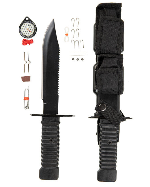 Mil-Tec Coltello da Combattimento Forze Speciali sopravvivenza, nero