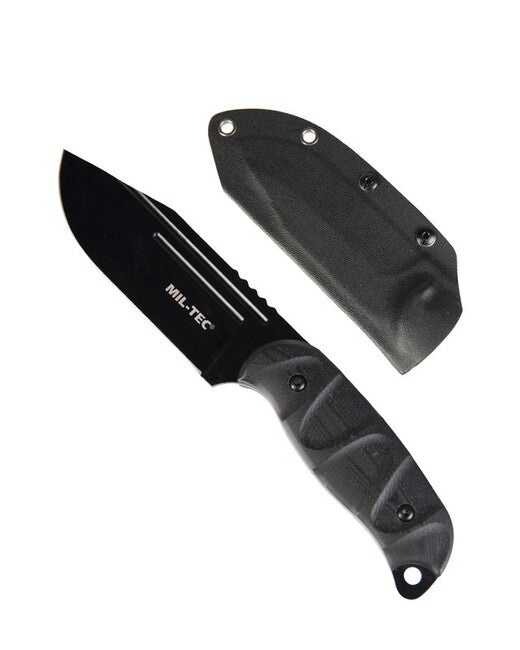 Mil-Tec G10 coltello con fodero in Kydex, nero