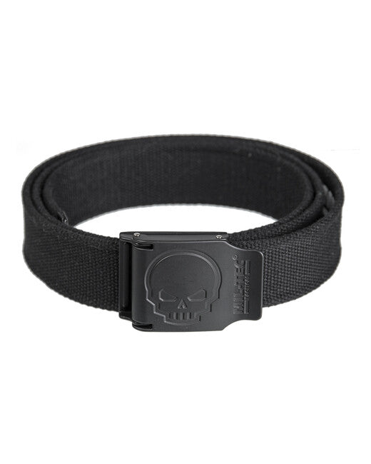 Mil-Tec Fibbia da cintura con teschio 40 mm, nera