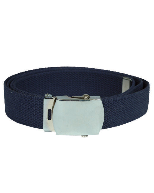 Mil-Tec cintura per pantaloni us con fibbia d'argento 130 cm, blu