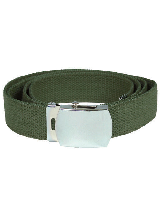 Mil-Tec cintura per pantaloni us con fibbia d'argento 130 cm, oliva