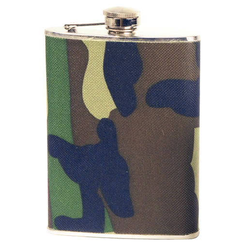 Mil-Tec fiaschetta, Woodland capacitá 8oz./220 ml