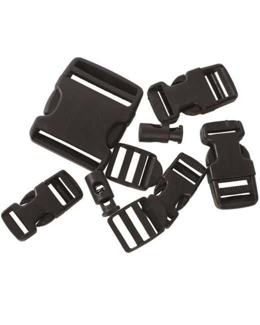 Mil-Tec Set di 9 fibbie, nero