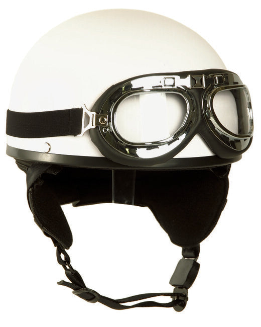 Mil-Tec Casco moto RETRO, Bianco