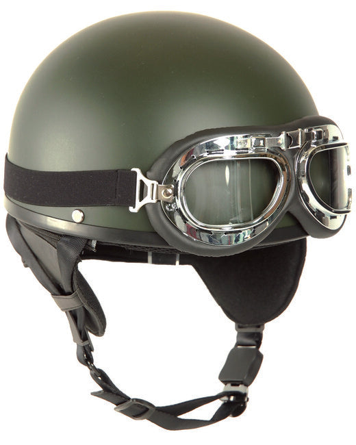 Mil-Tec Retro casco moto, oliva