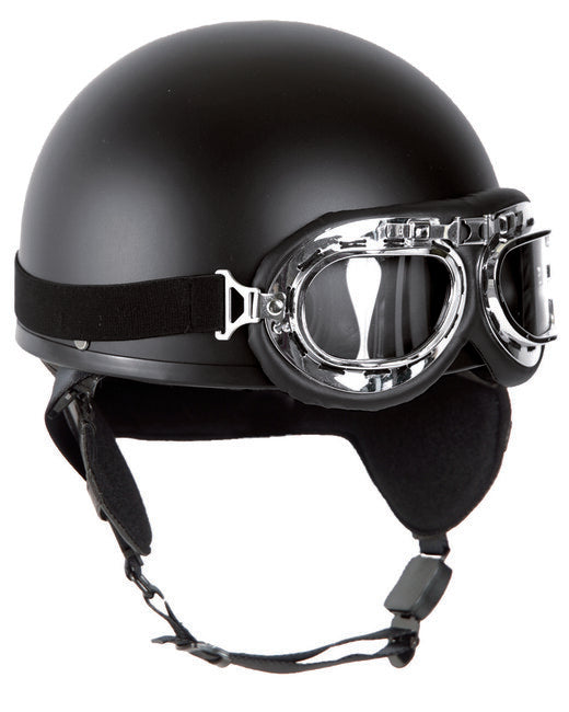 Mil-Tec Retro casco moto, nero