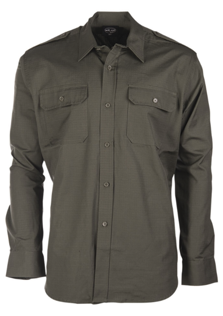 Mil-Tec Ripstop camicia a maniche lunghe, oliva