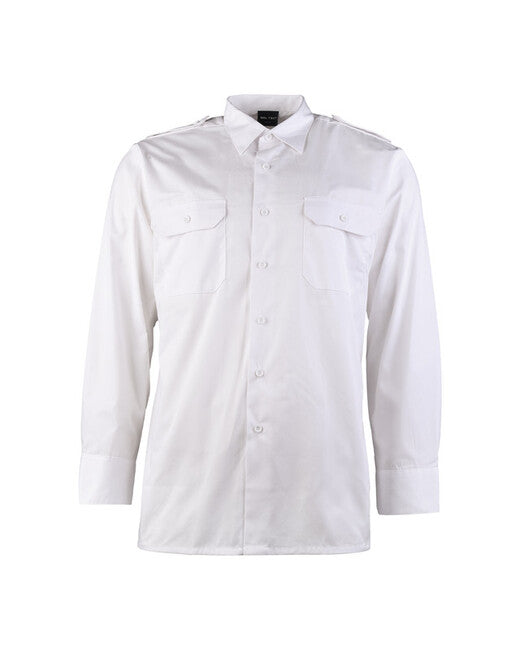 Mil-Tec camicia di servizio a maniche lunghe, bianca