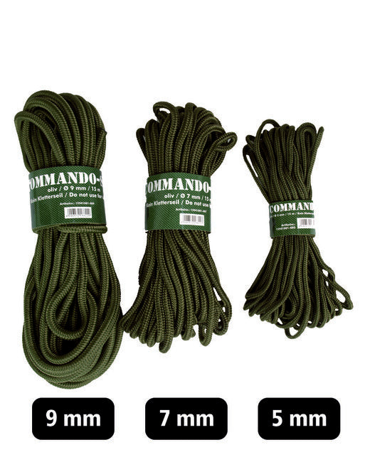 Mil-Tec Commando cavo ausiliario 7mm / 15m, oliv