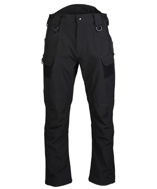 Mil-Tec Pantaloni Softshell da assalto, neri