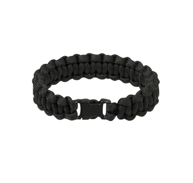 Mil-Tec Survival Paracord braccialetto 15mm, nero