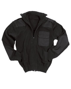 Mil-Tec maglione con zip e tasca, nero