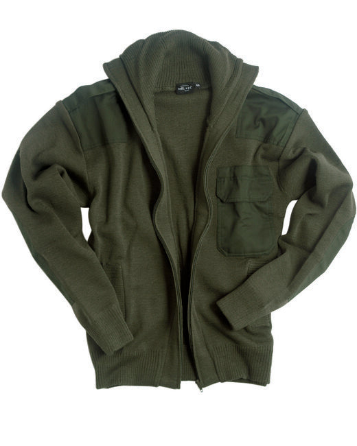 Mil-Tec maglione con zip e tasca, oliva