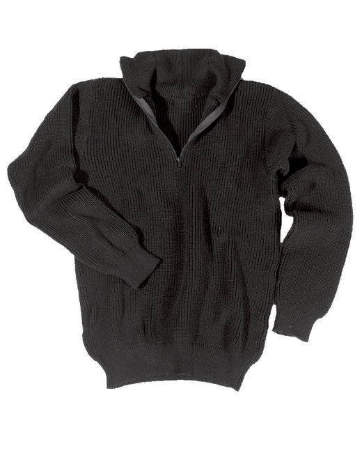 Mil-Tec Troyer maglione con colletto, nero