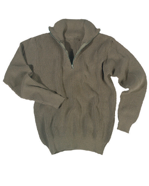 Mil-Tec Troyer maglione con colletto, oliva