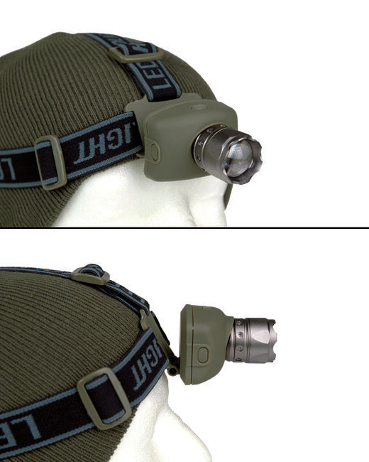 Mil-Tec Torcia frontale led cree, oliva