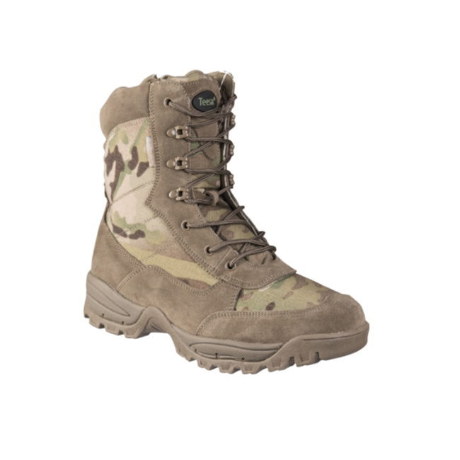 Mil-Tec stivali tattici con cerniera, multicam