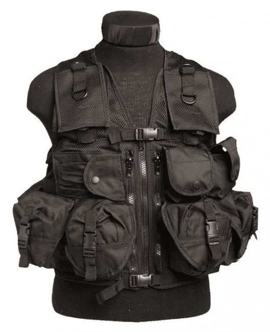 Mil-Tec gilet tattico con 9 tasche, nero