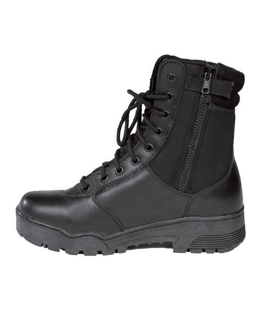 Mil-Tec Stivali tattici con cerniera alta YKK, nero
