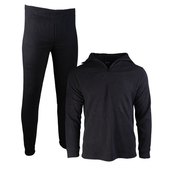 Mil-Tec ThermoFleece intimo con zip, nero