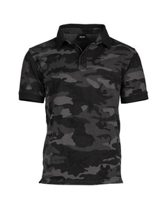Mil-Tec Camouflage Scuro polo shirt prewash, dark camo