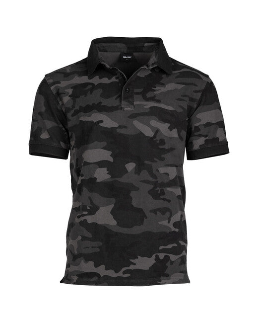 Mil-Tec Camouflage Scuro polo shirt prewash, dark camo