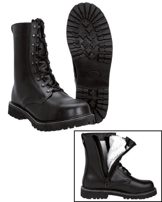Mil-Tec BW Pilot stivali con pelliccia, nero