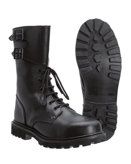Mil-Tec French Combat Stivali da Combattimento con fibbie, nero