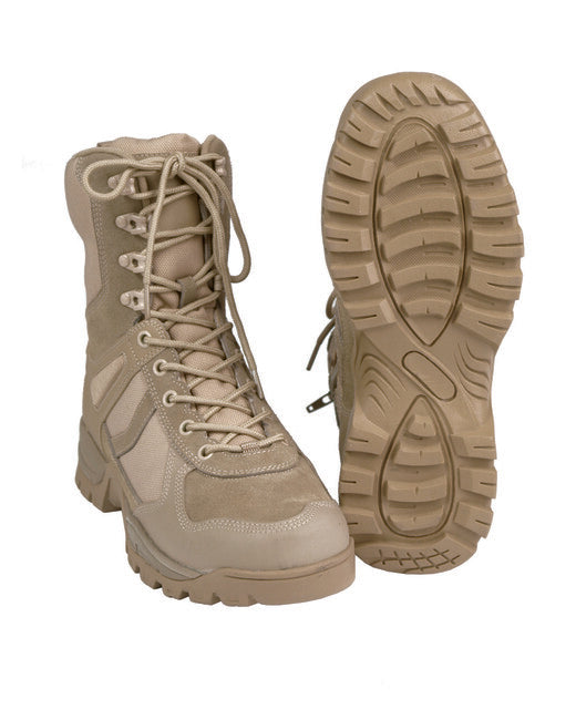 Mil-Tec Patrol stivali con cerniera, marrone Coyote