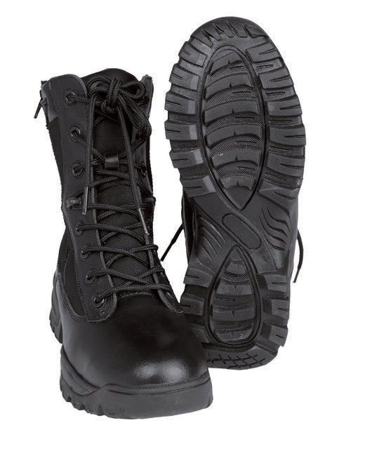 Mil-Tec Tactical stivali con due cerniere YKK, neri