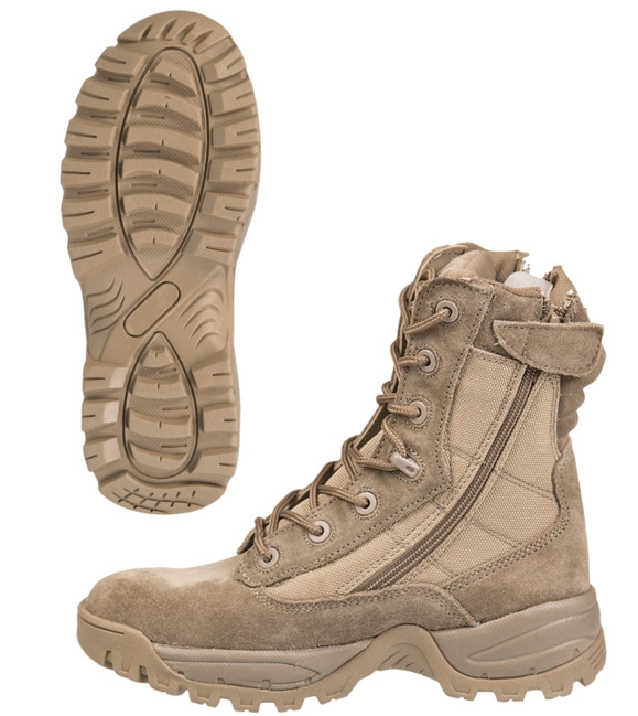 Mil-Tec Tactical stivali con due cerniere ykk, Coyote