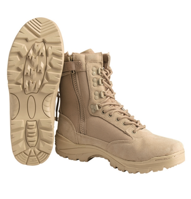 Mil-Tec Tactical stivali con cerniera YKK, kaki