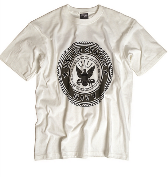 Mil-Tec maglietta us Navy, Bianco