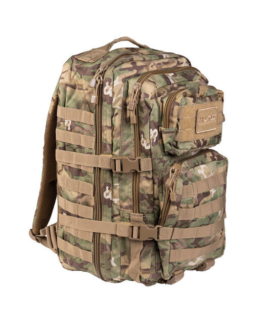 Mil-Tec US Assault zaino, Woodland-arid, 36L