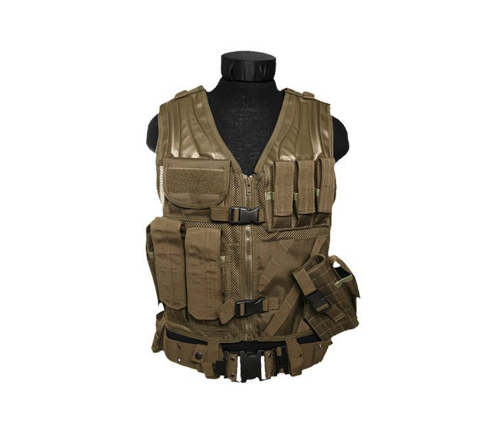 Mil-Tec USMC Tactical Vest with Belt, Coyote