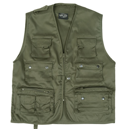 Mil-Tec Gilet jagd per caccia o pesca, oliva