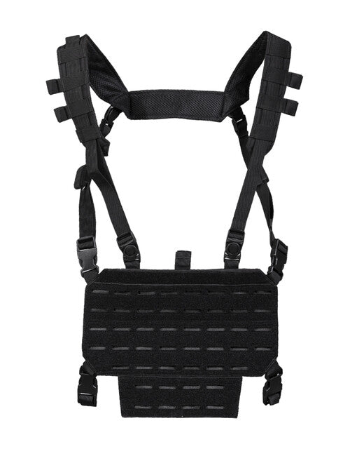 Mil-Tec Gilet tattico leggero chest rig con pannello laser, nero